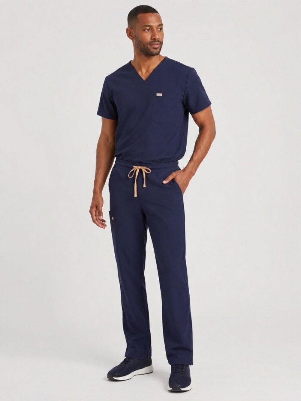 FIGS Technical Collection Scrub Pants XXL Tall Navy Blue Drawstring Stretch